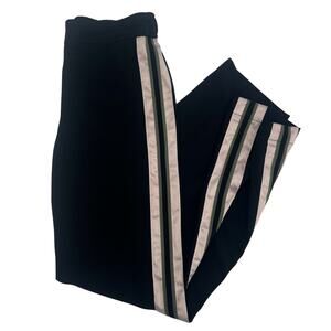 Guess Wide Leg Dress Pants with Side Stripes Womens XS Black High Waist